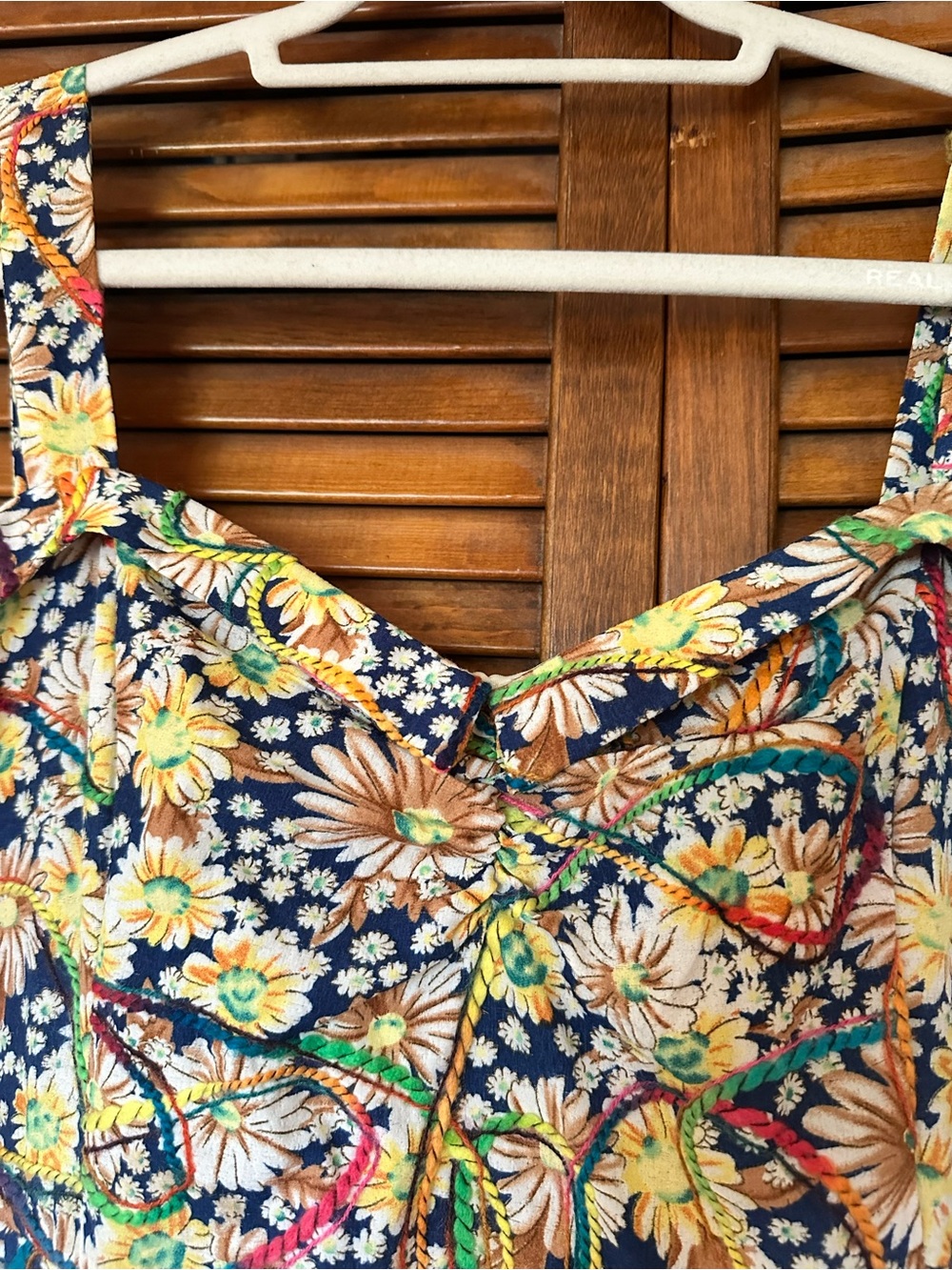 Tatyana Retro Floral Sundress with Multicolor Yarn Accents size XXL - Picture 6 of 13